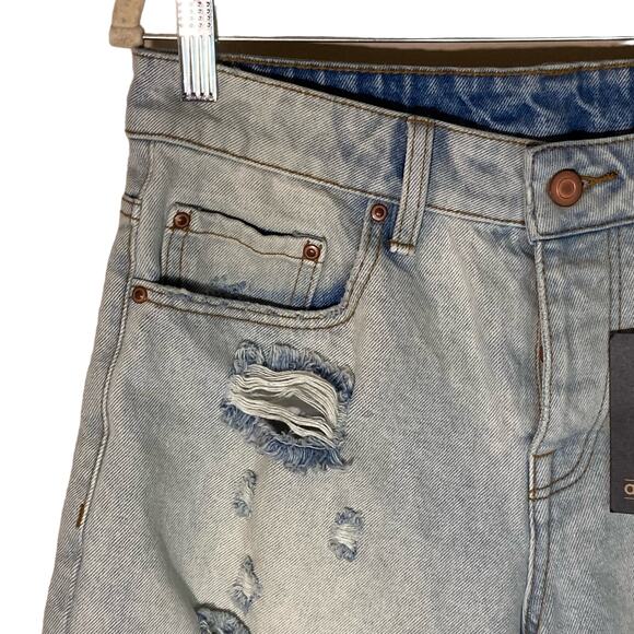 Asos Design Men's Slim Denim Shorts Distressed With Rips Light Wash Blue W30 NWT - Picture 4 of 16